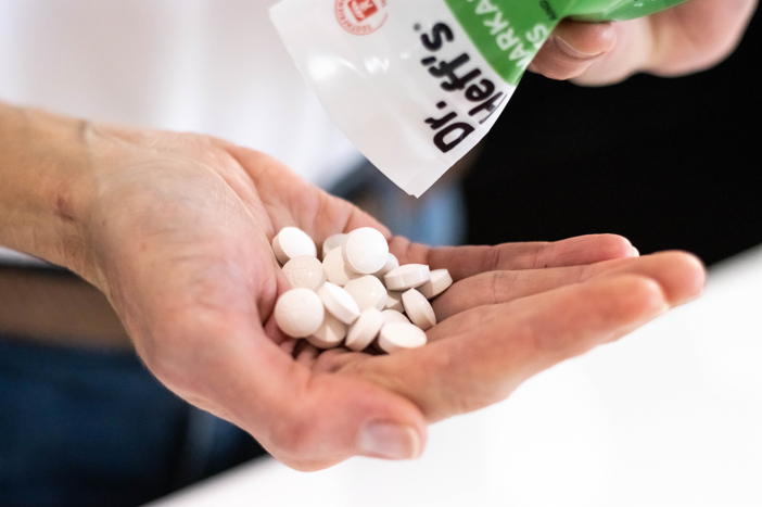 A handful of Dr. Heff's sugar-free breath mints